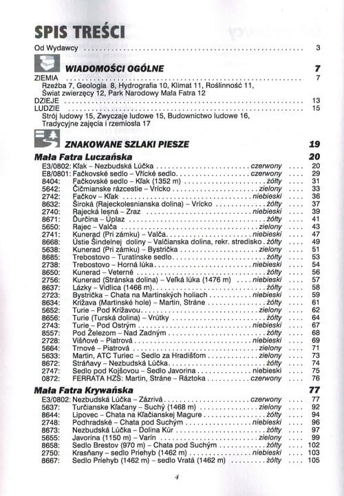 Mała Fatra i okolice. Przewodnik wydawnictw TD Mapy. Spis treści 1
