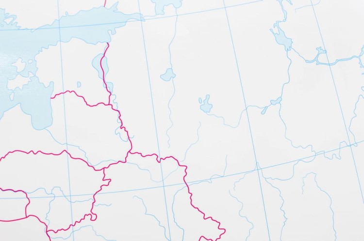 Europa 1:4 000 000. Mapa ścienna konturowa (do ćwiczeń) wydawnictwa Meridian. Fragment 6