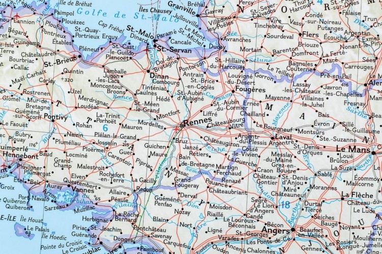 Francja, Belgia, Holandia, Anglia, Walia 1:1 953 000. Mapa ścienna polityczna wydawnictwa National Geographic. Fragment 5