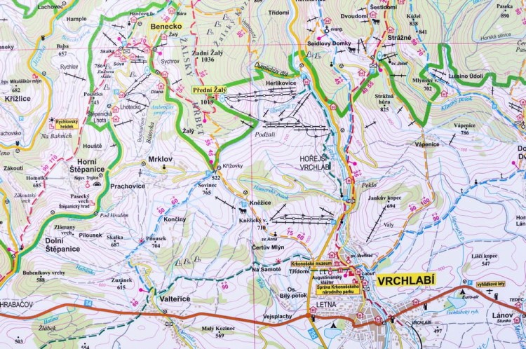 Karkonosze Polskie i Czeskie, Rudawy Janowickie. Mapa turystyczna w wersji do wpinania. Fragment 9