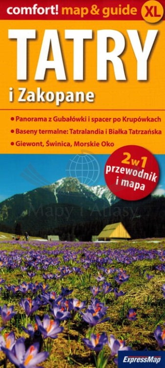 Tatry i Zakopane. Laminowana mapa turystyczna + Miniprzewodnik wydawnictwa ExpressMap. Okładka