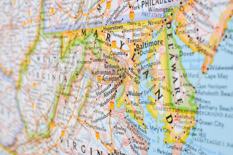 USA / Stany Zjednoczone 1:2 815 000. Mapa ścienna polityczna wydawnictwa National Geographic. Fragment 6