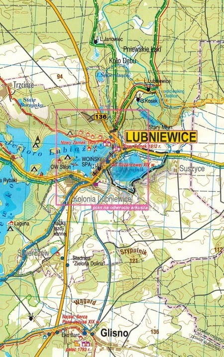 Międzyrzecki Rejon Umocniony, Pojezierze Łagowskie. Łagów - Lubniewice. Mapa turystyczna wydawnictwa Galileos. Fragment 2