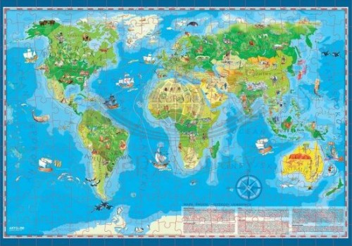 Świat. Mapa Młodego Odkrywcy. Puzzle dla dzieci wydawnictwa ArtGlob. Całość
