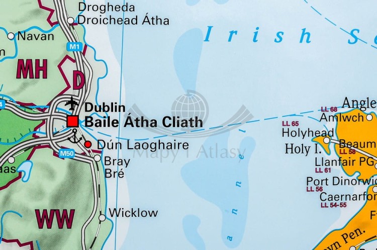 Wyspy Brytyjskie / Wielka Brytania 1:1 200 000. Mapa kodowa w wersji do wpinania. Wydawnictwo: Stiefel. Fragment 4