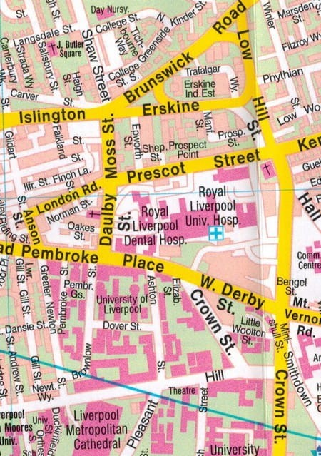 Liverpool 1:10 000. Laminowana mapa / Plan miasta wydawnictwa Freytag & Berndt. Fragment 2