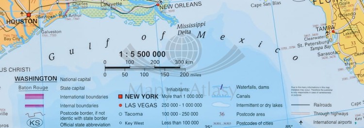 USA 1:5 500 000. Mapa kodowa w wersji do wpinania. Wydawnictwo: Stiefel. Fragment 10