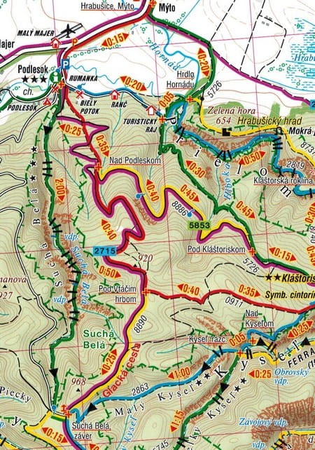 Słowacki Raj 1:40 000. Mapa turystyczna 474 wydawnictwa Shocart. Fragment 2