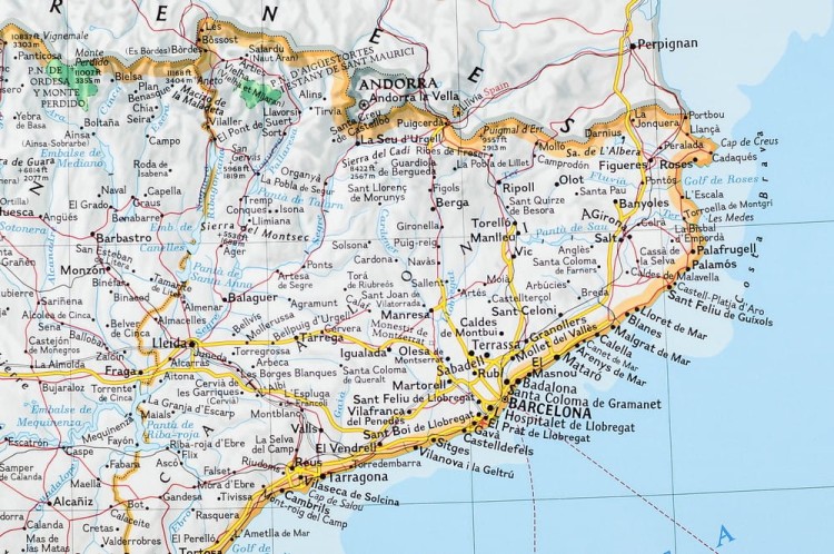 Hiszpania i Portugalia 1:2 074 000. Mapa w wersji do wpinania. Wydawnictwo: National Geographic. Fragment 3