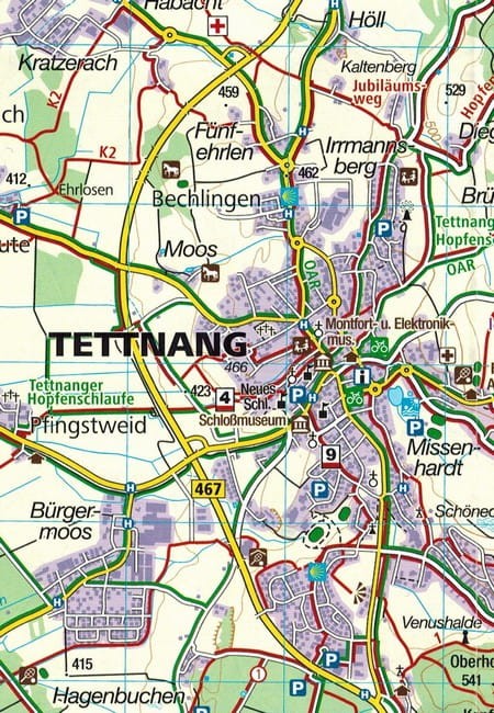 Jezioro Bodeńskie / Bodensee. Zestaw dwóch map turystycznych 11 wydawnictwa Kompass. Mapa 2 - fragment 2
