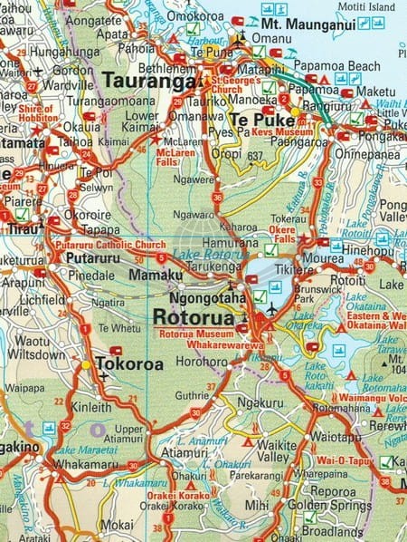 Nowa Zelandia 1:1 000 000. Wodoodporna mapa samochodowo-turystyczna wydawnictwa Reise Know-How. Fragment 2