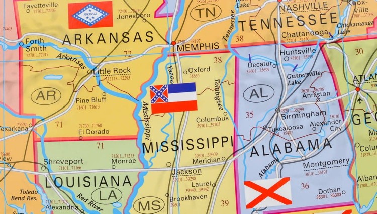 Stany Zjednoczone / USA 1:5 500 000. Mapa ścienna administracyjna z kodami pocztowymi. Fragment 1