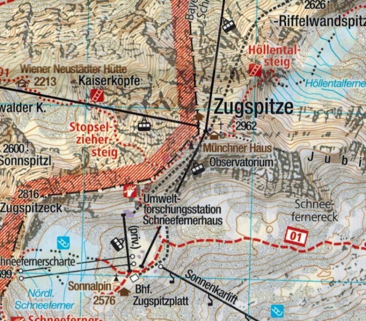 Werdenfelser Land mit Zugspitze. Wodoodporna mapa turystyczna wydawnictwa Kompass. Fragment 2