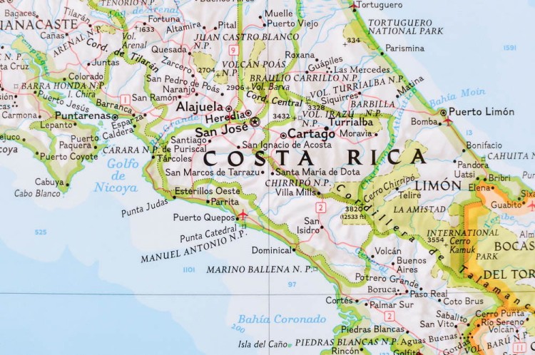 Ameryka Środkowa (Centralna). Mapa polityczna w wersji do wpinania. Wydawnictwo: National Geographic. Fragment 1
