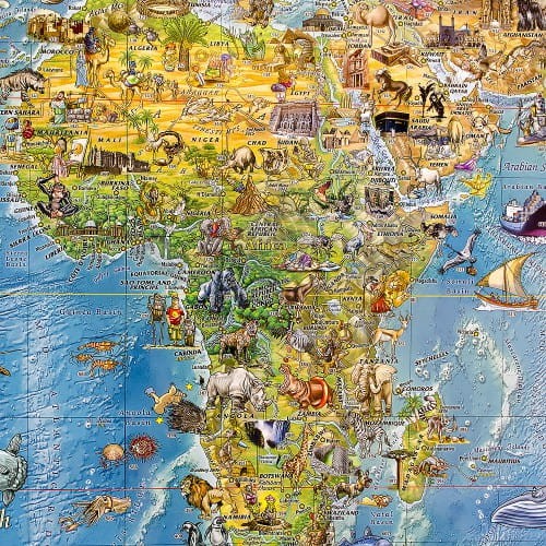 Świat Amazing World. Mapa ścienna dla dzieci. Fragment 2