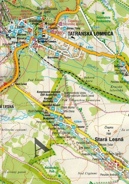 Tatry Polskie i Słowackie 1:40 000. Mapa turystyczna wydawnictwa Gauss. Fragment 2