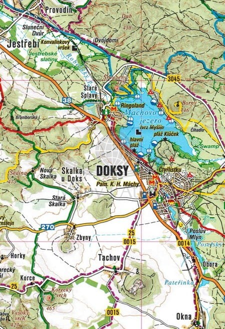 Czeska Szwajcaria, Średniogórze Czeskie. Mapa turystyczna 202 wydawnictwa Shocart. Fragment 2