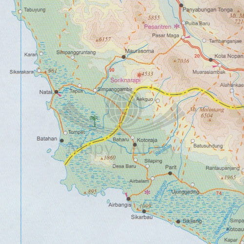 Sumatra 1:1 100 000. Mapa samochodowo-turystyczna wydawnictwa ITMB. Fragment 1
