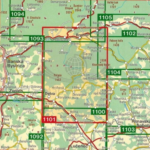 Polana mapa turystyczna 1101 wydawnictwa Shocart. Zasięg