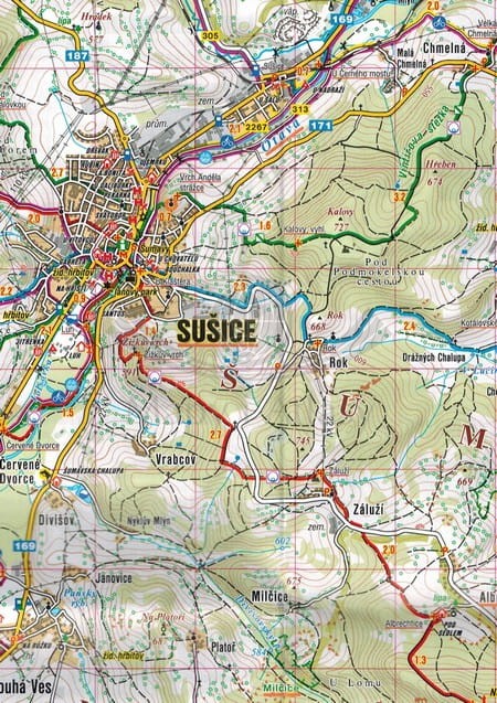 Szumawa / Sumava - Zeleznorudsko, Povydri, Churanov. Mapa turystyczna 34 wydawnictwa Shocart. Fragment 1