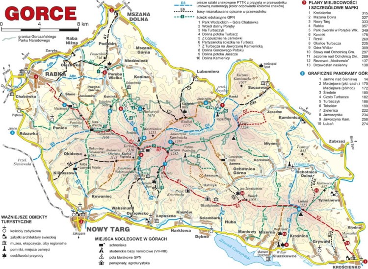 Gorce. Przewodnik dla prawdziwego turysty wydawnictwa Rewasz. Mapa - Gorce