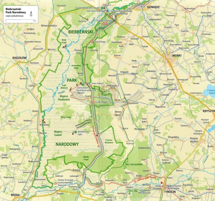 Dolina Biebrzy. Przewodnik wydawnictwa Bezdroża. Mapa - Biebrzański Park Narodowy