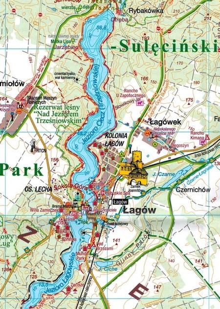 Pojezierze Łagowskie i Równina Torzymska. Międzyrzecki Rejon Umocniony. Mapa turystyczna wydawnictwa Sygnatura. Fragment 1