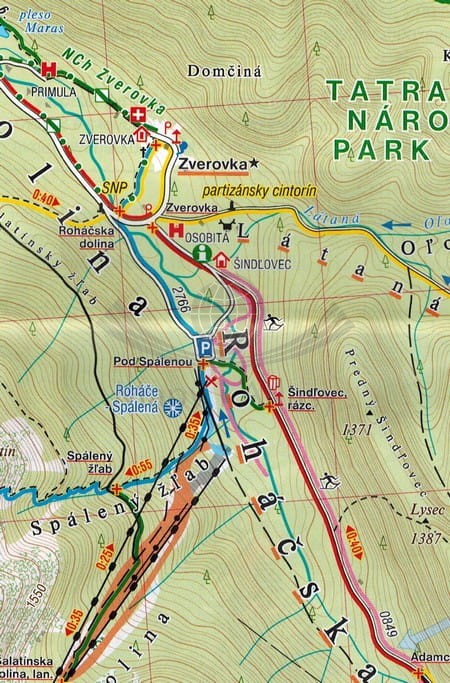 Tatry Zachodnie. Mapa turystyczna 702 wydawnictwa Shocart. Fragment 2