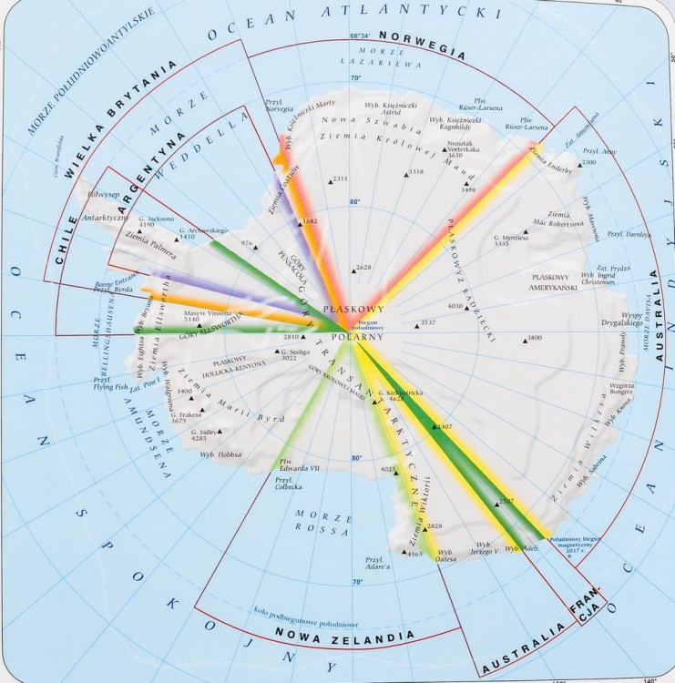 Świat 1:26 000 000. Dwustronna mapa ścienna wydawnictwa Meridian. Polityczna. Fragment 7