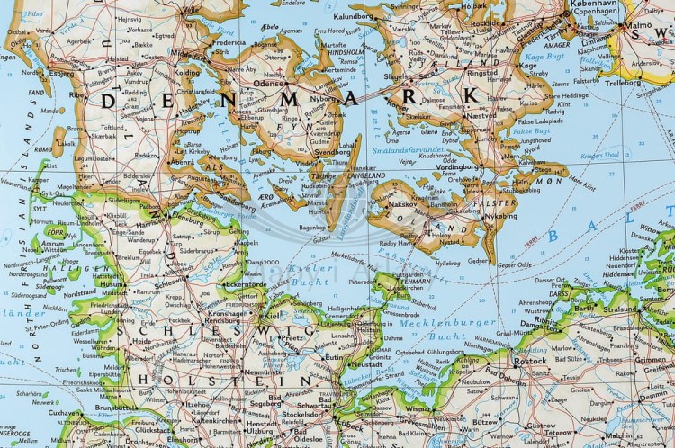 Niemcy 1:1 375 000. Mapa w ramie drewnianej wydawnictwa National Geographic. Fragment 3