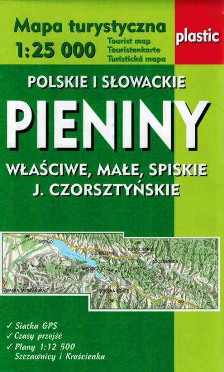 Pieniny Polskie i Słowackie. Laminowana mapa turystyczna wydawnictwa WIT. Okładka tył