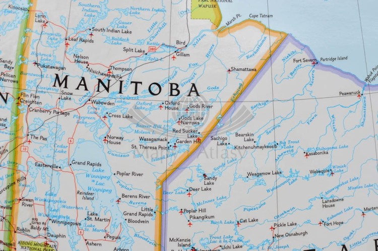 Kanada 1:6 500 00. Mapa ścienna polityczna wydawnictwa National Geographic. Fragment 2