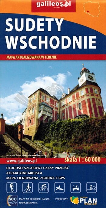 Sudety Wschodnie 1:60 000. Ziemia Kłodzka, Śnieżnik, Jeseniki, Góry Opawskie. Mapa turystyczna. Galileos