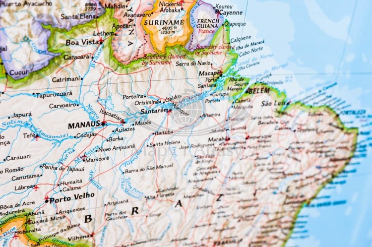 Ameryka Północna i Południowa 1:19 100 000. Mapa polityczna w wersji do wpinania. Wydawnictwo: National Geographic. Fragment 12