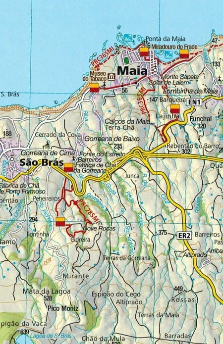 Azory 1:50 000. Zestaw dwóch map turystycznych 2260 wydawnictwo Kompass. Mapa 2 - fragment