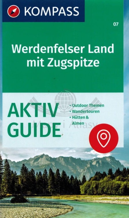 Werdenfelser Land mit Zugspitze. Wodoodporna mapa turystyczna wydawnictwa Kompass. Informator - okładka