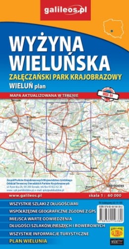 Wyżyna Wieluńska. Załęczański Park Krajobrazowy. Mapa turystyczna / Plan miasta wydawnictwa Galileos. Okładka - tył