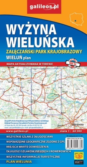 Wyżyna Wieluńska. Załęczański Park Krajobrazowy. Mapa turystyczna / Plan miasta wydawnictwa Galileos. Okładka - tył