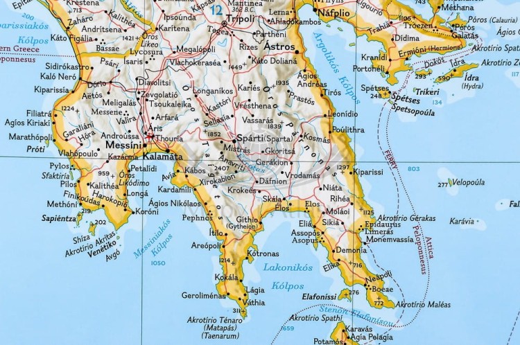 Grecja 1:1 491 000. Mapa w wersji magnetycznej. Wydawnictwo: National Geographic. Fragment 5