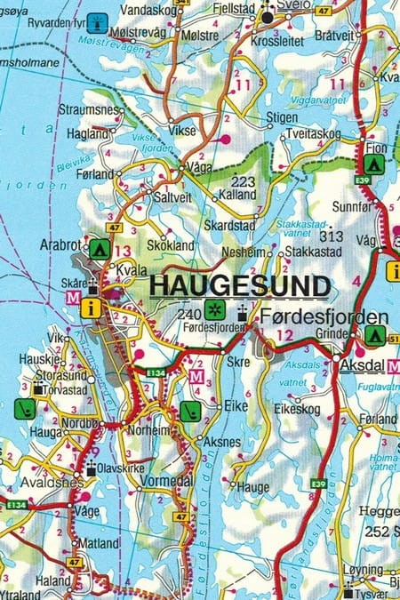 Norwegia Południowa. Oslo, Bergen, Stavanger 1:250 000. Mapa samochodowo-turystyczna /1/  wydawnictwo Freytag & Berndt. Fragment 1