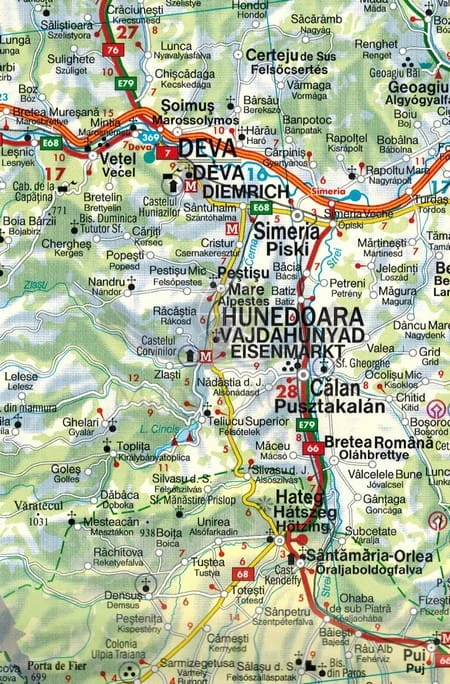 Rumunia północno-zachodnia / Transylwania. Mapa samochodowo-turystyczna wydawnictwa Freytag & Berndt. Fragment