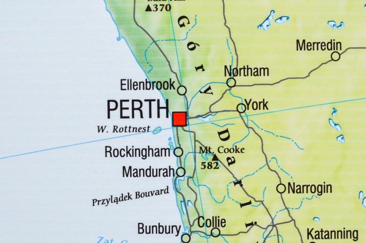 Australia 1:3 500 000. Mapa ścienna fizyczna wydawnictwa Meridian. Fragment 2
