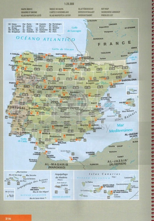 Hiszpania i Portugalia 1:300 000. Atlas samochodowo-turystyczny wydawnictwa Marco Polo. Przykładowe strony 13