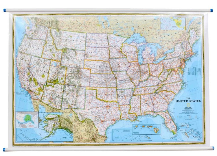 USA / Stany Zjednoczone 1:4 561 000. Mapa ścienna polityczna wydawnictwa National Geographic