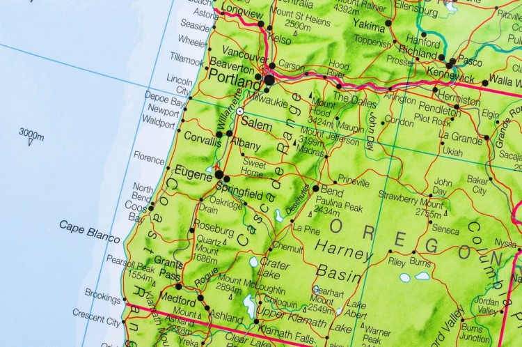 Ameryka Północna 1:7 000 000. Mapa ścienna polityczna wydawnictwa Maps International. Fragment 5