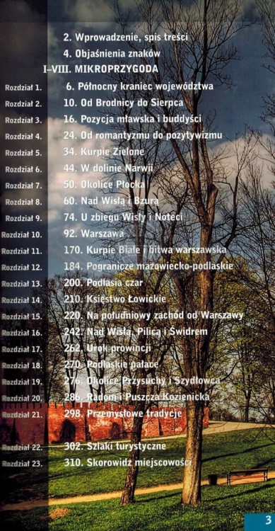 Województwo mazowieckie / Mazowsze. Przewodnik + atlas wydawnictwa Demart. Spis treści