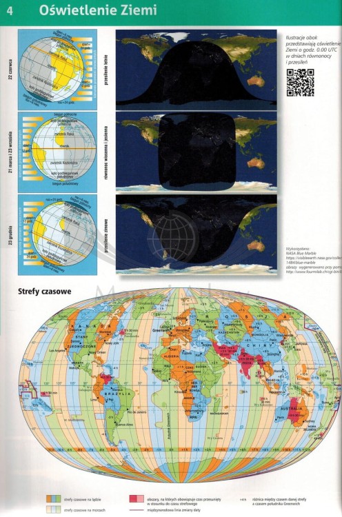 Atlas geograficzny. Zakres podstawowy i rozszerzony. Liceum i technikum. Wydawnictwo: Demart. Przykładowa strona 1