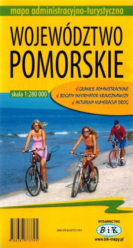 Województwo pomorskie / Pomorze 1:280 000. Mapa administracyjno-turystyczna wydawnictwa BiK. Okładka