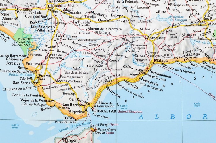 Hiszpania i Portugalia 1:2 074 000. Mapa w wersji do wpinania. Wydawnictwo: National Geographic. Fragment 7