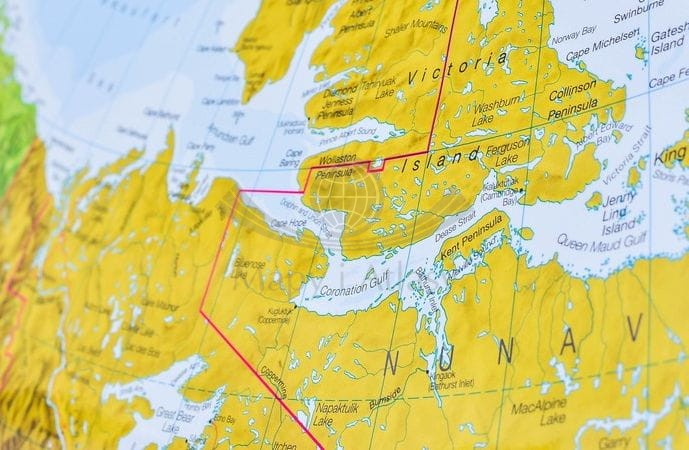 Ameryka Północna 1:7 000 000. Mapa polityczna w wersji do wpinania wydawnictwa Maps International. Fragment 12
